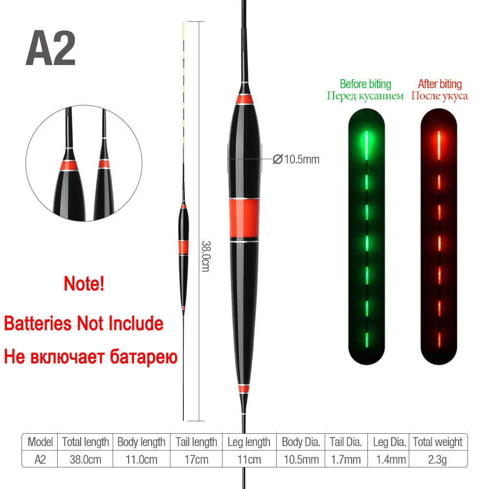DONQL автоматически напоминает умная Светодиодная лампа для рыбалки поплавок с рыбным укусом, светящийся поплавок, Электрический ночной поплавок без аккумулятора - Цвет: A2 (NO Battery)