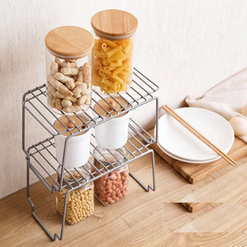 المطاوع الحديد تخزين الرف المطبخ تكويم رفوف التوابل طبق عاء التشطيب رف المنزل الحمام المنظم