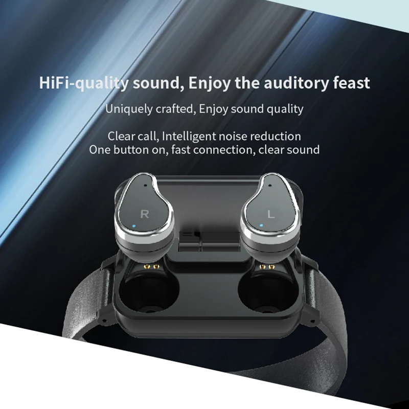 LEMFO умные двойные наушники фитнес браслет T89 пульсометр Спортивные Bluetooth