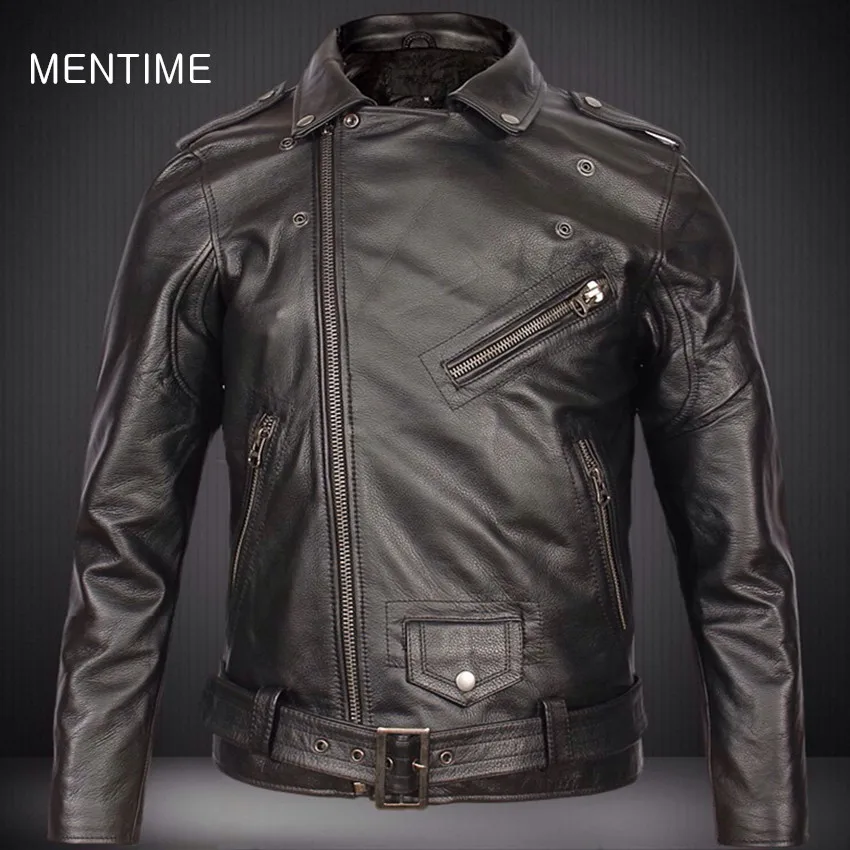 2018 Hot Sale Fashion Men's Cow Leather Jacket Casual High Quality