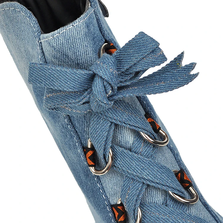 ENMAYLA/короткие плюшевые женские ботильоны; женские ботинки из джинсовой ткани зимние ботинки на молнии с острым носком на резиновой подошве с квадратным каблуком с перекрестной шнуровкой