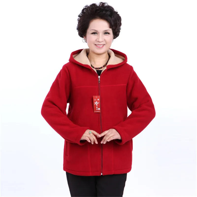 

B1589 2019 new Medium old graying and flannelette autumn winter wear mother's clothes Sweatshirts cheap wholesale