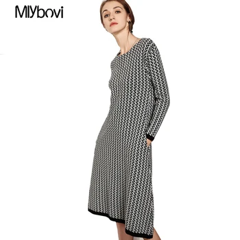 

Women Plaid Dress 2018 Vintage Gray Plaid Women Dress Vestido Long Sleeve Bodycon Dresses Spring Autumn Casual Female Dress
