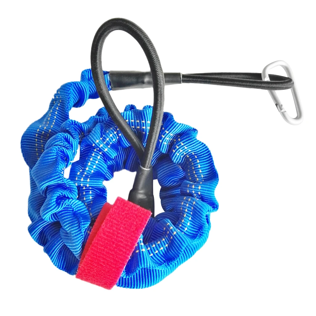 Durable Elastic Coiled Kayak Paddle Leash Tie Rope Bungee Safety Fishing Rod Tether for Canoe Paddles Small Boat Accessories