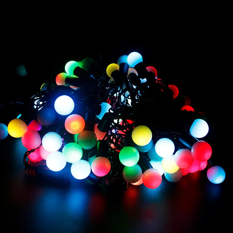 100 Ball Multicolor LED String Lights Indoor Outdoor10M Rope Christmas
