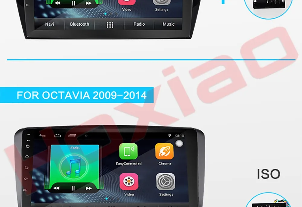 Cheap 2 din Android Quad Core Car DVD player for Skoda Volkswagen Octavia Audio GPS Radio Steering-Wheel car multimedia player 10