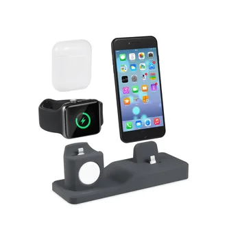 

Dock Charger Stand Station Mounts Base Silicone Stand Charging Dock for AirPods & Apple Watch & iPhone
