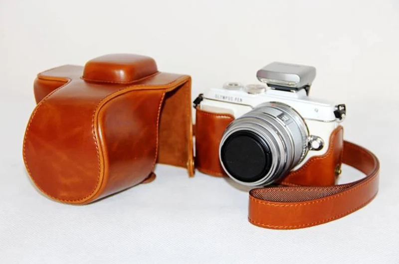 Чехол из искусственной кожи для камеры Olympus PEN E-PL7 EPL7 E-PL8 14-42 мм объектив с ремешком