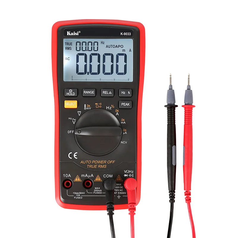 Kaisi 9033 count High precision automatic measuring range multimeter true RMS digital capacitor temperature measurement