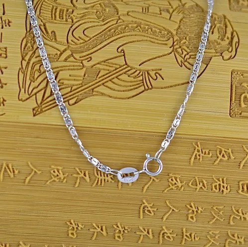 

Fashion Unique Design Inner S Necklaces, 925 Sterling Silver Necklace Chains Platina Plated Neckless Women Men Jewelry