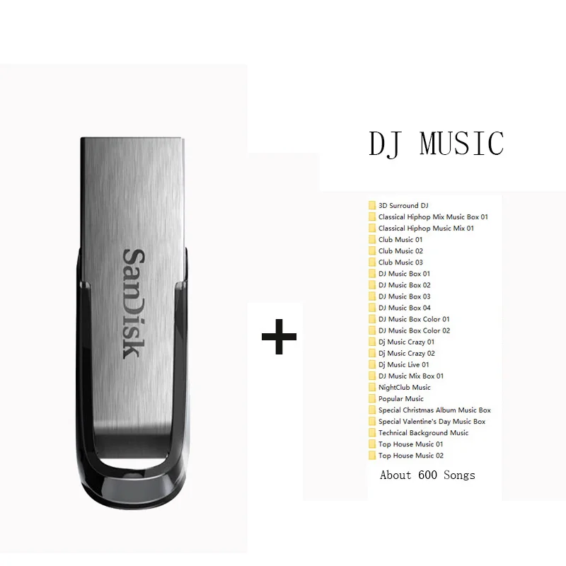 Sandisk флешка флешки usb флешка USB флэш 16 ГБ 32 64 128 256 Подлинная Ultra Flair USB 3,0 Металл DJ OTG Тип C DIY логотип диск на ключе флешки - Цвет: CZ73 plus DJ MUSIC