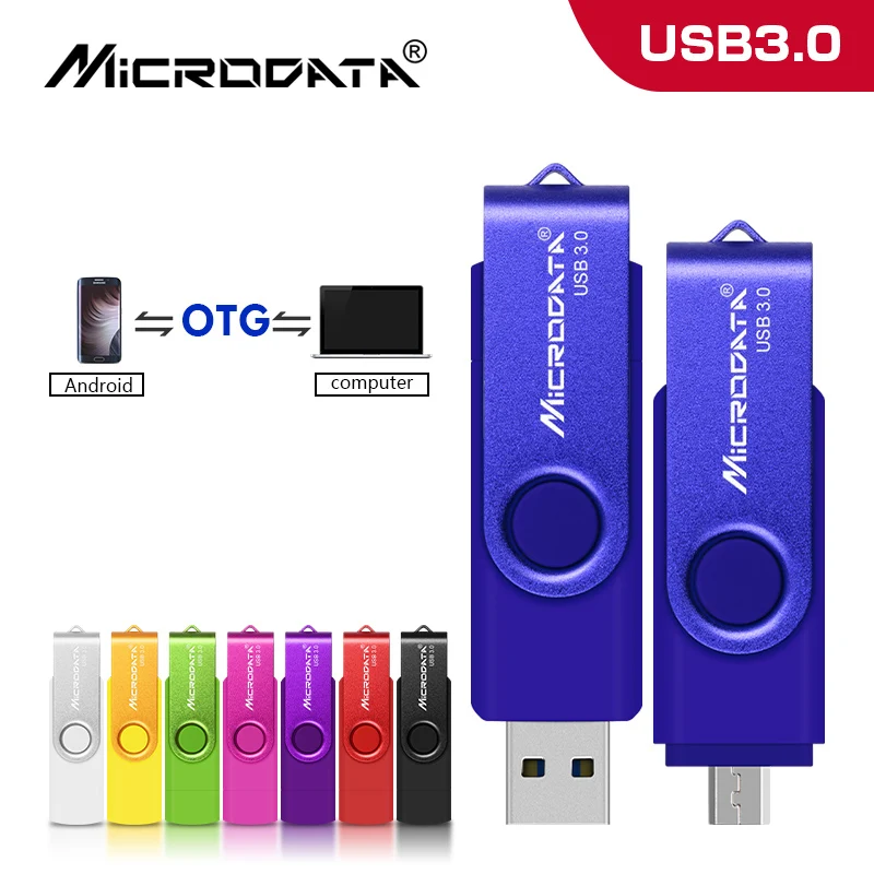 USB3.0 OTG флеш-накопитель 64 ГБ USB флэш-накопитель 128 ГБ флэш-накопитель высокого Скорость 16 Гб оперативной памяти, 32 Гб встроенной памяти металла cle USB флеш-накопитель для Android телефонов/планшетов Android/ПК