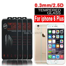 100 шт/партия 2.5d 0,3 мм 9 H Премиум Закаленное стекло протектор экрана упрочненная Защитная пленка для iPhone 6 plus 6plus 5,5 дюймов