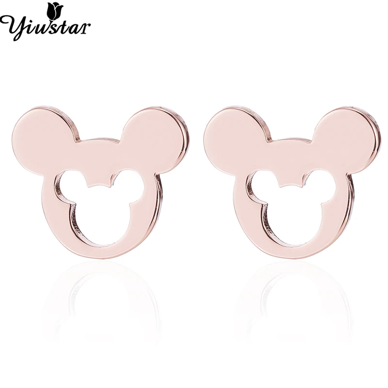 

Yiustar Mickey Earrings Hollow Mickey Stud Earrings for Women Tiny Cute Stainless Steel Earrings for Children Everyday Jewelry
