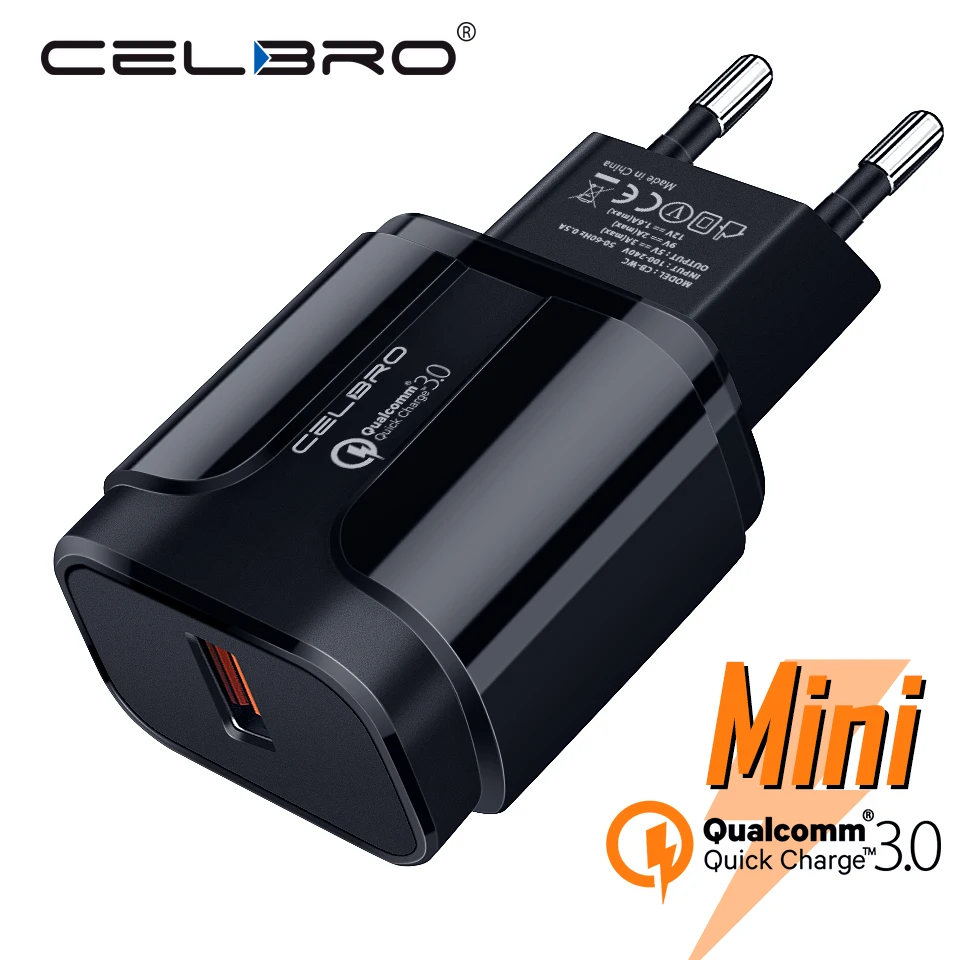 

18W Mini Usb Phone Charger Quick Charge 3.0 for Samsung Galaxy A7 A8 A9 A8+ 2018 QC3.0 Fast Charging Wall Chargers EU US Adapter