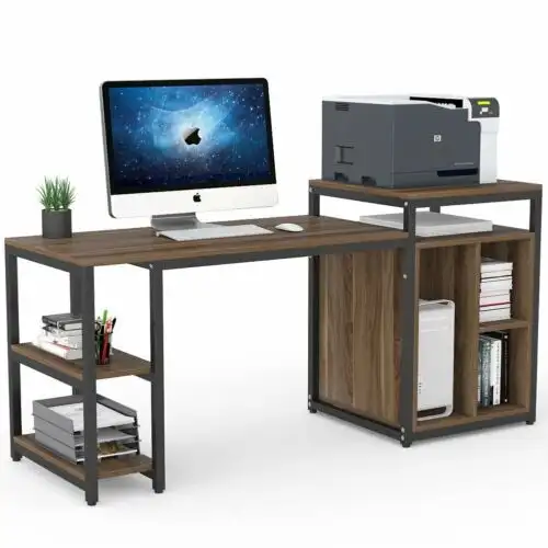 Desk Storage Shelf Computer Desk With Printer Stand For Home