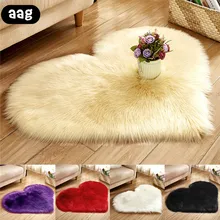 AAG Love Heart Rugs роскошный искусственный шерстяной овчина ковер с длинным ворсом нескользящий коврик для пола меховой мягкий простой небольшой ворсистый ковер Tapetes