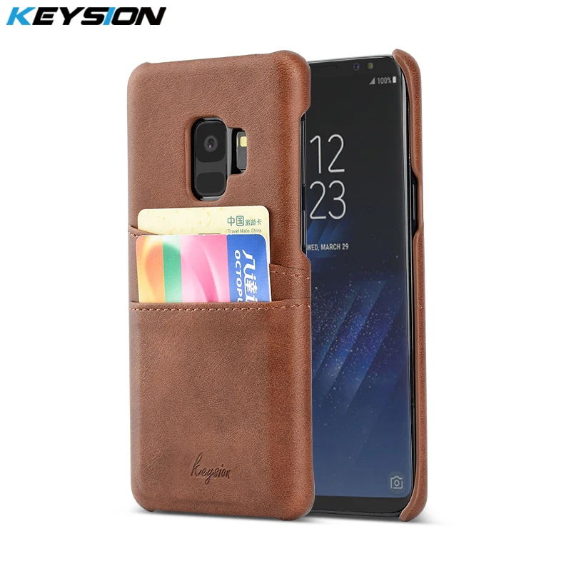 Чехол KEYSION для телефона Samsung Galaxy S9 кожаный Роскошный кошелек с отделениями карт