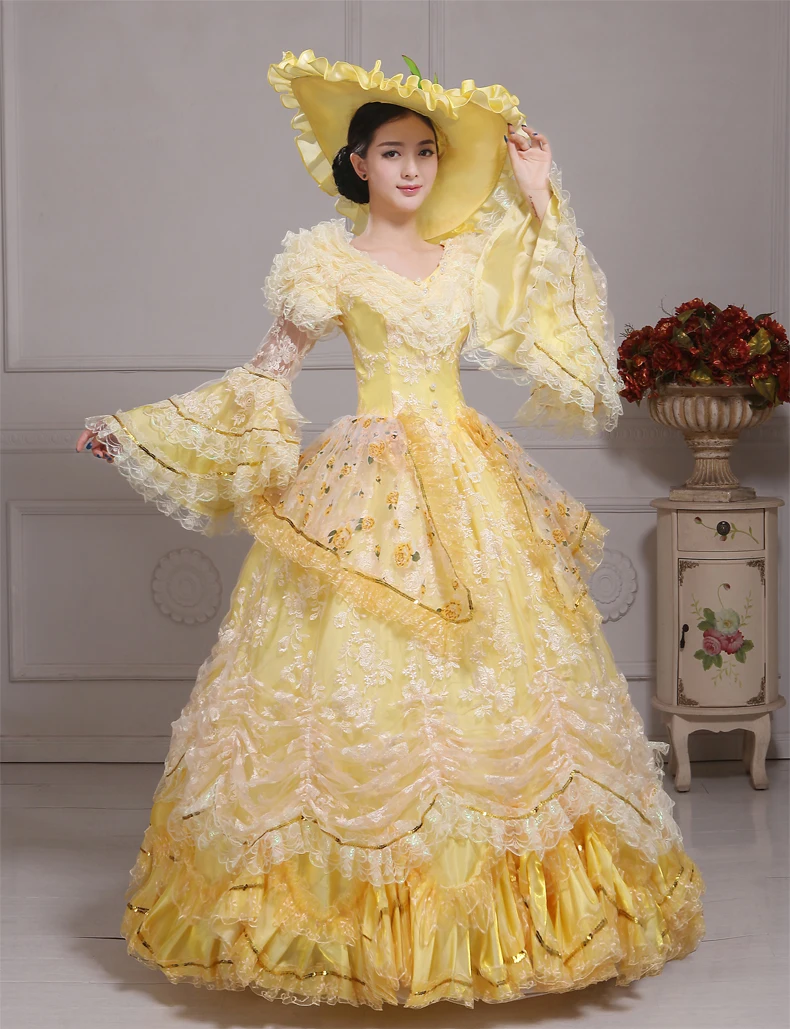 Free PP medieval halloween costumes women edwardian dress