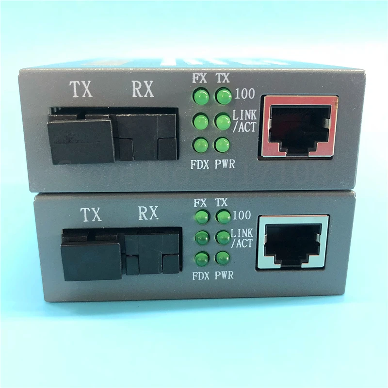 HTB-3100, 1 пара, волоконно-оптический медиаконвертер, волоконно-оптический приемопередатчик, одиночный волоконный преобразователь 25 км, SC 10/100 м, одиночный режим, одиночное волокно