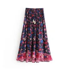 Женская длинная юбка Бохо с принтом богемные Свободные летнее пляжный отдых юбки