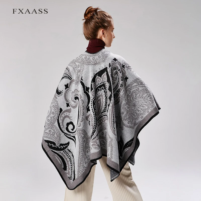 Новинка осень/зима шаль FXAASS Модное пончо женский шарф для женщин Роскошное