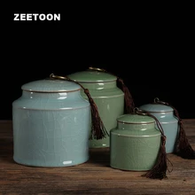 Longquan Celadon чайные банки, портативная дорожная чайная канистра, чайный набор, чайный набор, кухонная банка для специй, хранение конфет, винтажный домашний декор