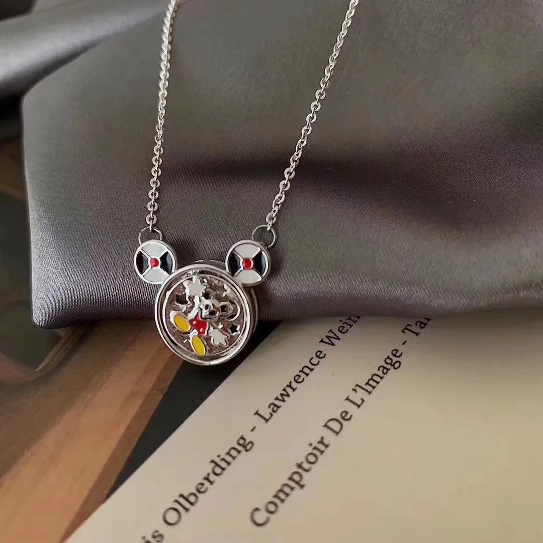 Disney Принцесса Леди ожерелье из мультфильма Микки кукла мышка аксессуары Женщины Минни цепочка с подвеской, ювелирные изделия подарок прекрасный кулон