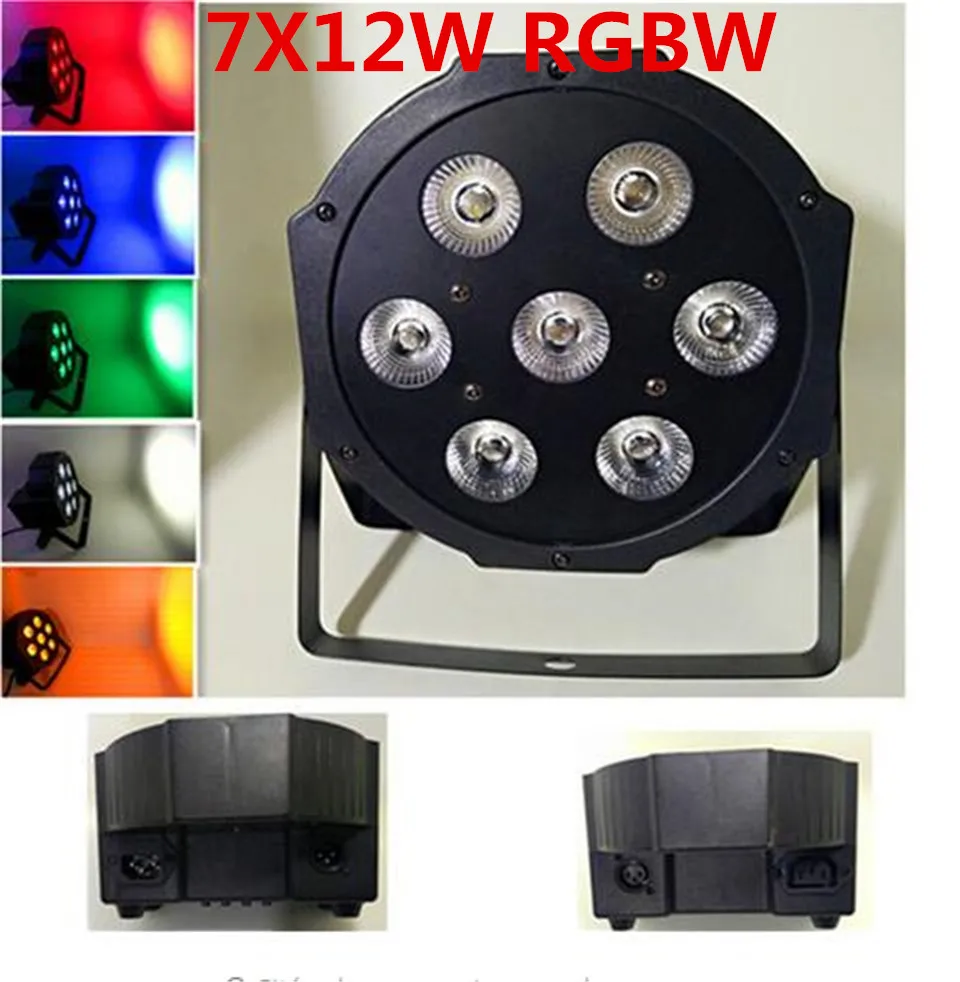 

CREE RGBW 7x12 W LED Plat SlimPar Quad Lumiere 4in1 LED DJ Lavage Lumiere De La Scene dmx lumiere lampe 4/8 channes