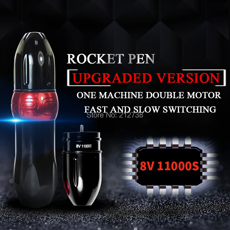 

Newest Upgraded version Rocket MotorTattoo Pen Motor Tattoo Machine Rotary Tattoo Machine Space Aluminum Cartridge Tattoo Gun
