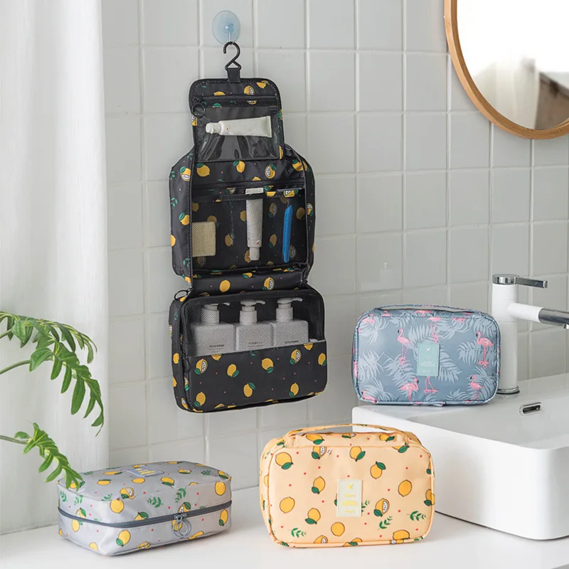

Fruit Lemon Pattern Hanging Toiletry Bag Men Travel Vanity Cases Lipstick Gadget Wash Sorting Tote Bathroom Make Up Bags Stuff