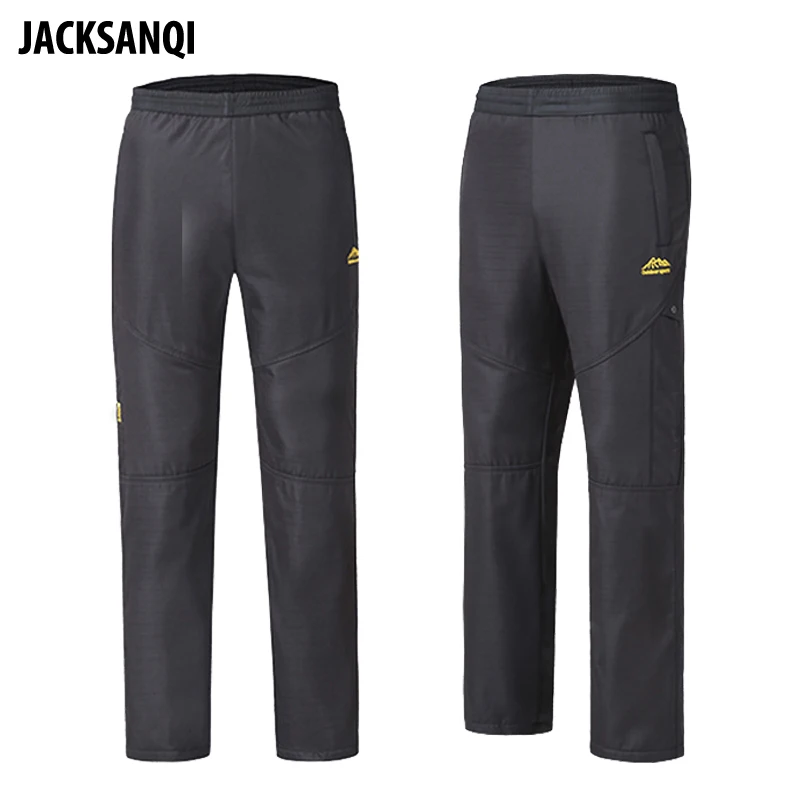 

JACKSANQI Men Women Winter Fleece Hiking Pants Outdoor Sports Windproof Thermal Camping Trekking Waterproof Thick Trousers RA232