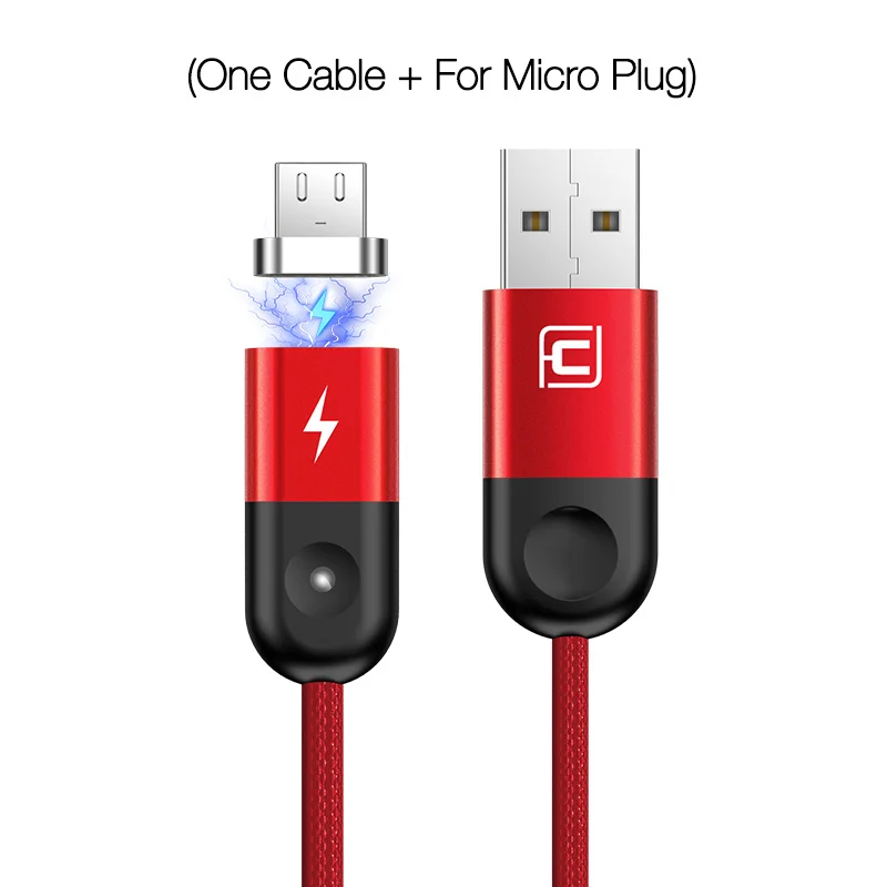 Cafele 1 м светодиодный магнитный USB кабель для iPhone Xs Max X 8 7 6 usb type-C кабель Micro USB кабель для samsung Xiaomi huawei USB-C - Цвет: Red for Micro