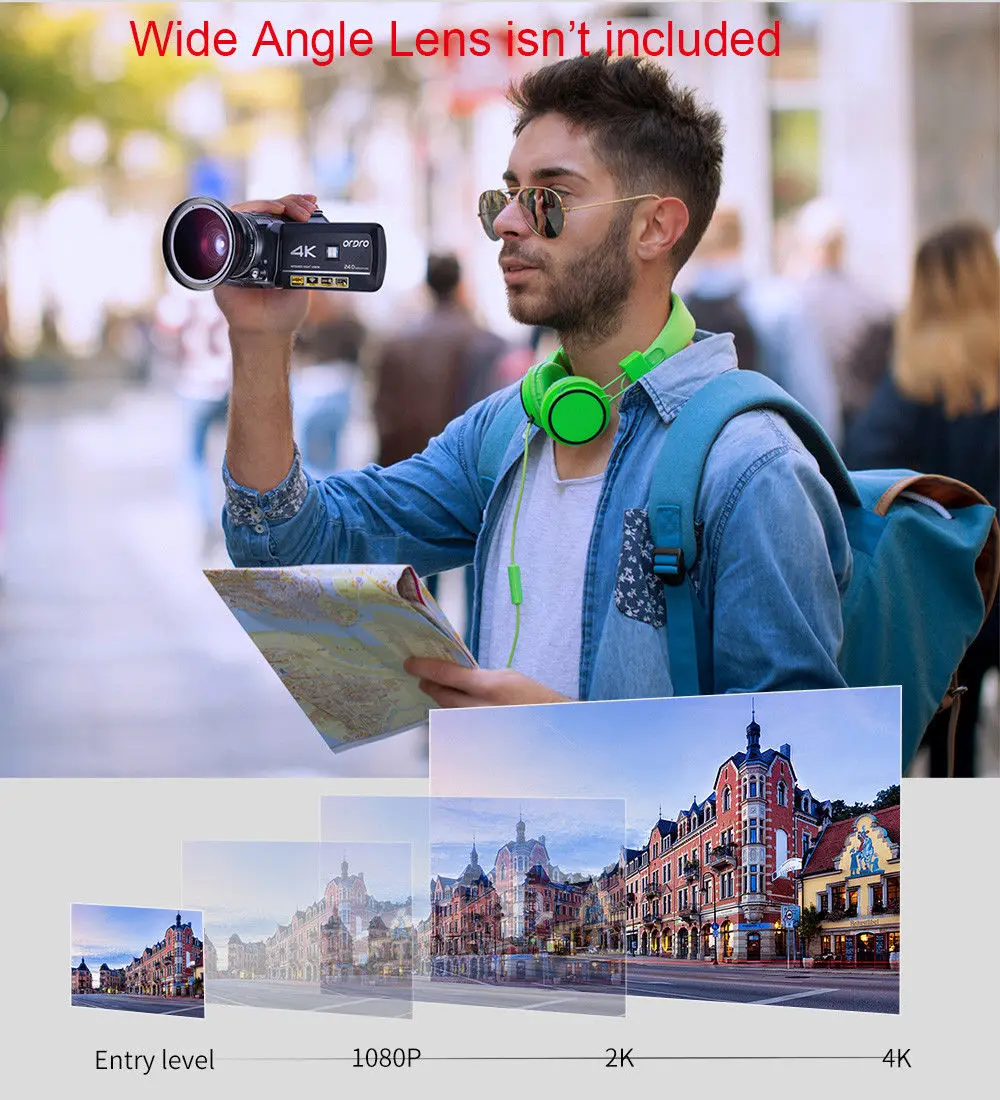 ORDRO обновлен AC3 4 K типа «Горячий башмак» WI-FI цифровой Камера HDMI 24MP инфракрасный Ночное видение видео запись видеокамеры 3 \