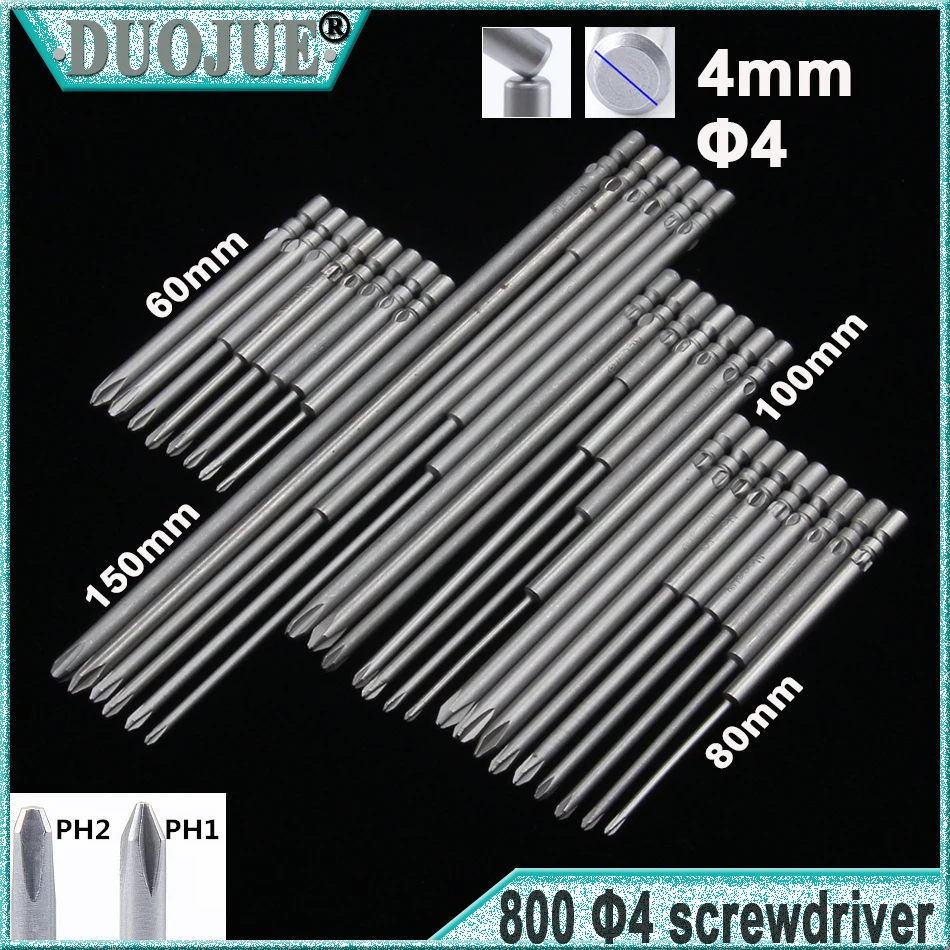 

PH Magnetic Screwdriver Bits Set 800 4mm Shank DC Powered Electric Phillips Screwdrive Hand Tools