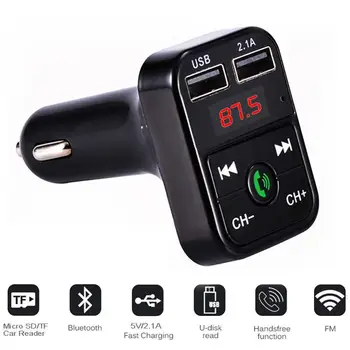 

Car Bluetooth 5.0 FM Transmitter Wireless Handsfree Audio Receiver Auto MP3 Player 2.1A Dual USB Fast Charger Car Accessories
