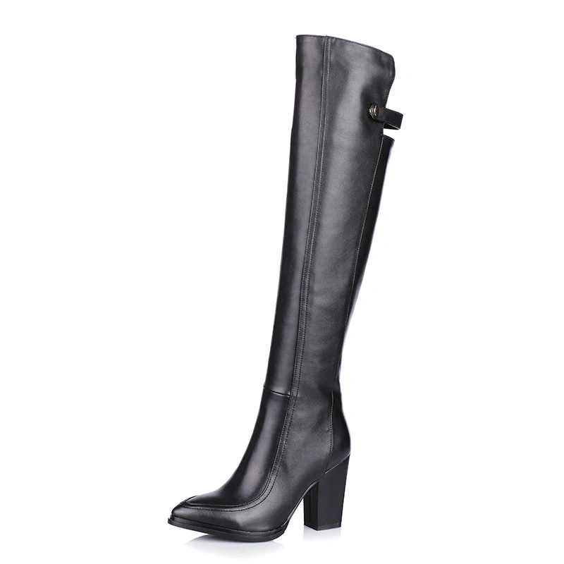 pointed knee high boots