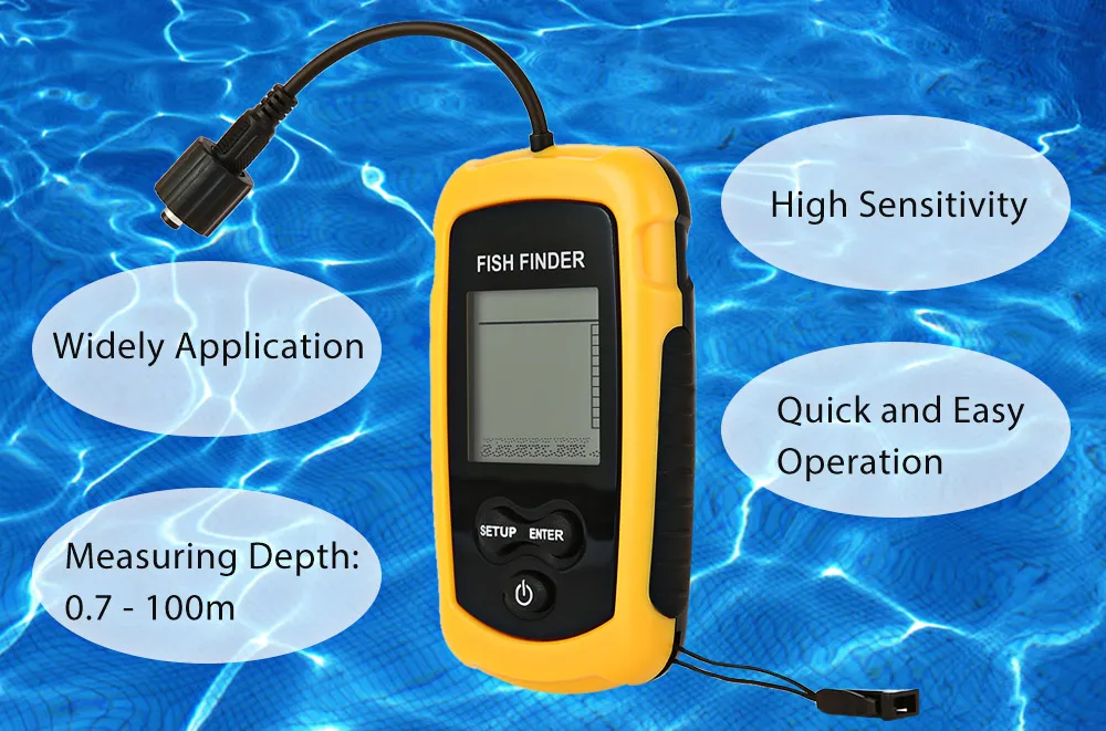 LCD Portable Ultrasonic Fish Finder Sonar Sensor Echo Sounder Alarm