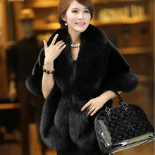 Новое поступление, женская накидка из лисьего меха на зиму и осень, Женская шаль из искусственного меха норки, свободный размер, Белый/Серый/черный/винно-красный J272