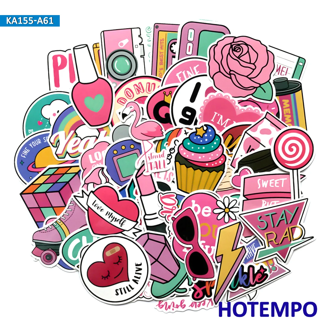 60pcs Pink Girls Fun Cartoon Stickers for Mobile Phone Laptop Luggage Guitar Case Skateboard Fixed Gear Bike Moto Car Stickers 60pcs Pink Girls Fun Cartoon Stickers for Mobile Phone Laptop Luggage Guitar Case Skateboard Fixed Gear Bike Moto Car Stickers