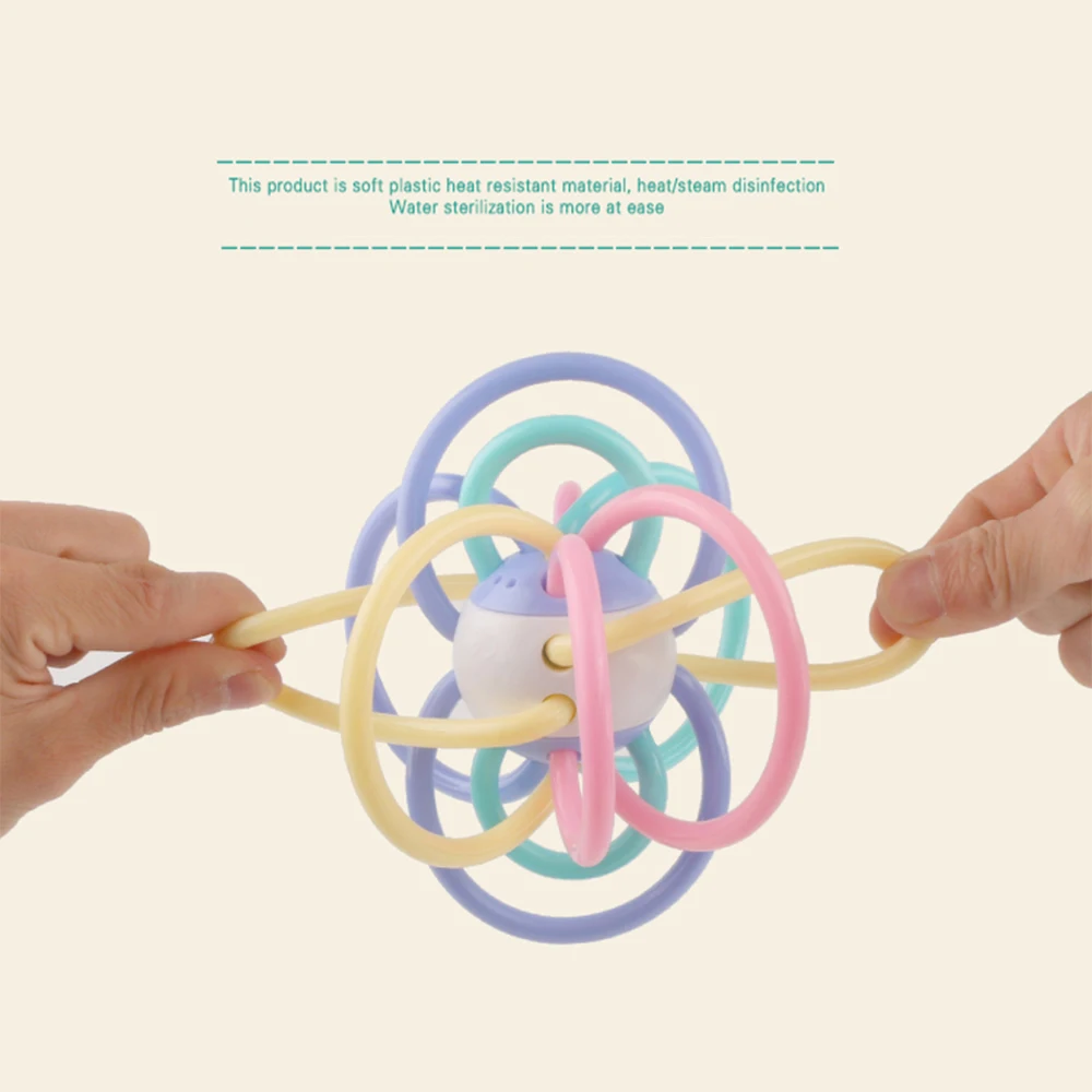 Colorful Baby Rattles Teether Toys Newborn Infant Puzzle Teeth Ball For 0-12 months Baby Hand Bell Rattle Early Educational