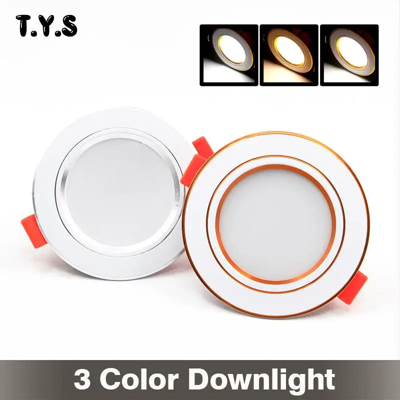 

LED Downlight 220v Ceiling Lamp Spot Lights 3W 5730 Warm Cold White Nature Round Recessed LED Panel Down Light Indoor Lighting
