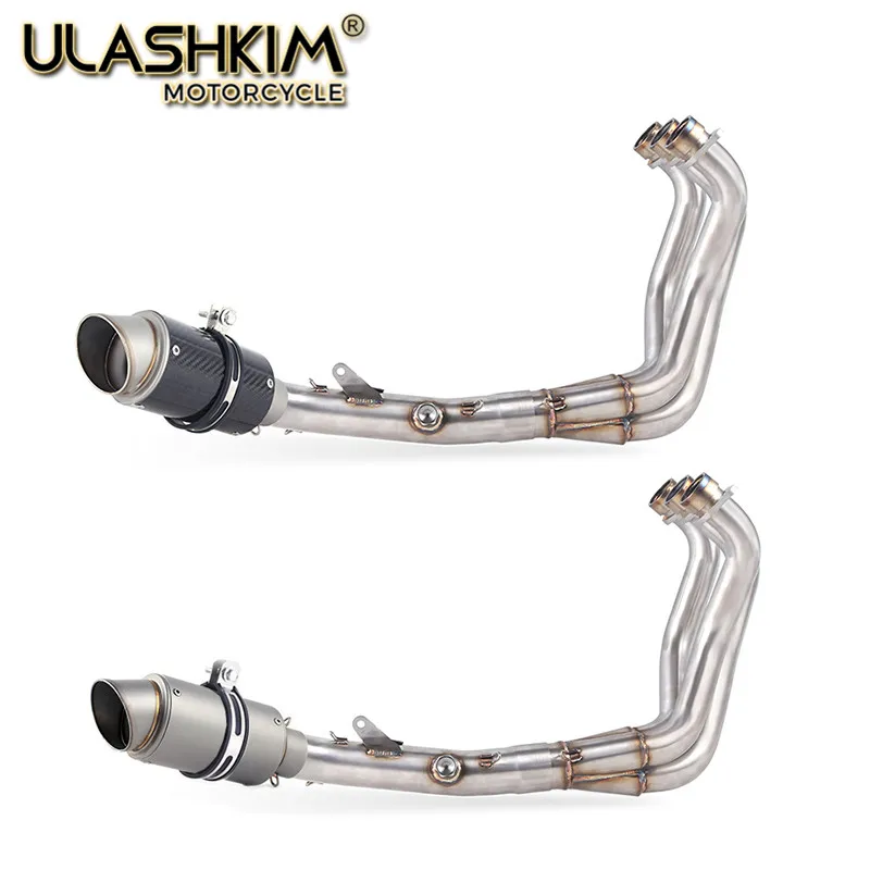 

Motorcycle Full System Exhaust Muffler Escape Middle Link Pipe Slip On For Yamaha MT09 FZ09 MT-09 FZ-09 MT FZ 09 2014-2018