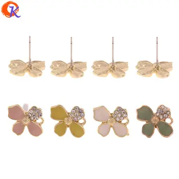

Cordial Design 50Pcs 12*14MM Jewelry Accessories/Rhinestone Earrings Stud/Flower Shape/DIY Making/Hand Made/Earring Findings
