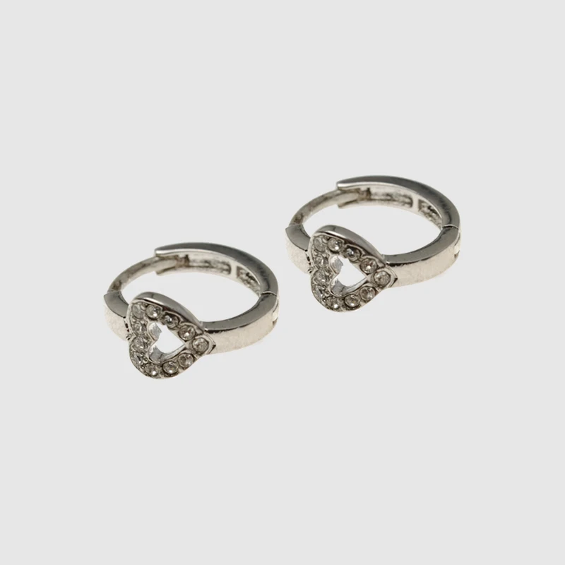 

silver colour heart circle with Delicate earrings