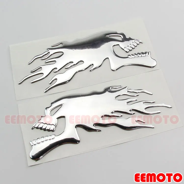3D motocykl duch czaszka głowy kask Tank Pad motocykl samochód ciężarówka Fairing naklejki dekoracje naklejki dla honda suzuki kawasaki|Kalkomania i naklejki| - AliExpress