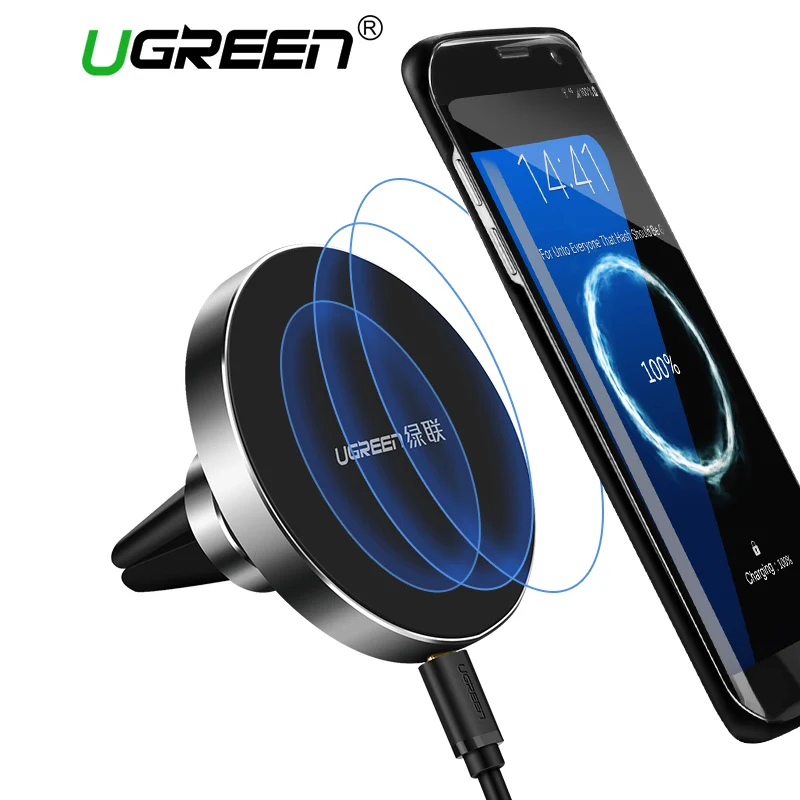

Ugreen 10W Qi Wireless Charger for Samsung Note 8 S8 S7 S6 Fast Wireless Charging Magnetic Car Air Mount Holder Phone Stand
