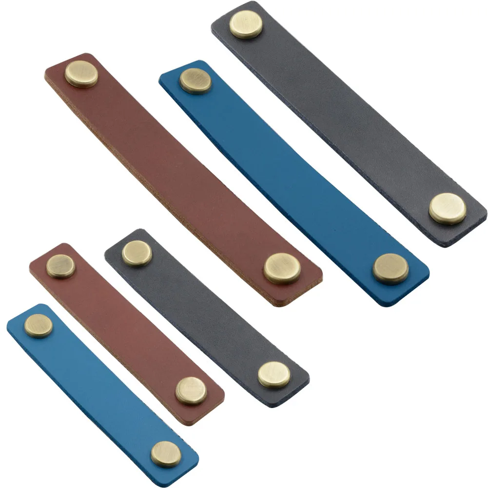 

Drawer Pulls Cupboard Home Wardrobe DIY Dresser PU Leather Furniture Soft Door Knobs With Screws Cabinet Handle Handle Craft