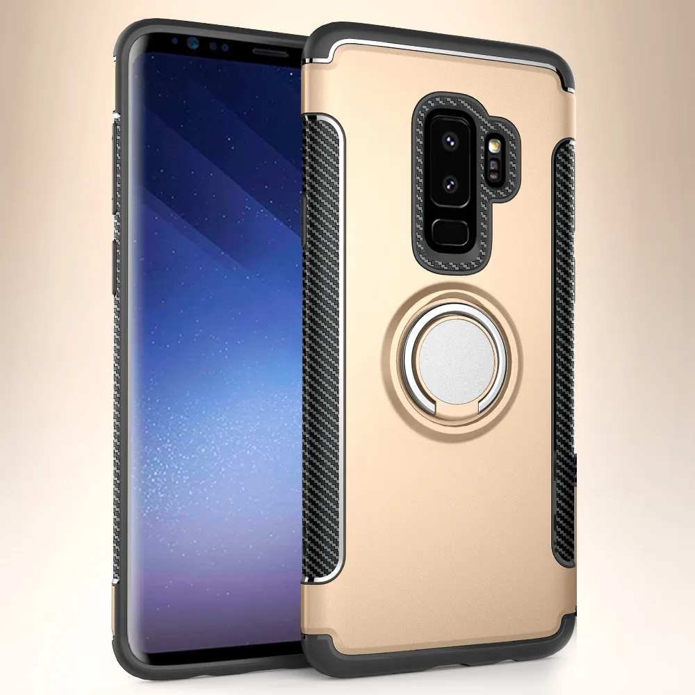 

AXBETY Coque For Samsung Galaxy S9 Plus Cases Hard Hybrid Plastic Case Combo Magnetic Ring armor Cover sFor Samsung s9 Case