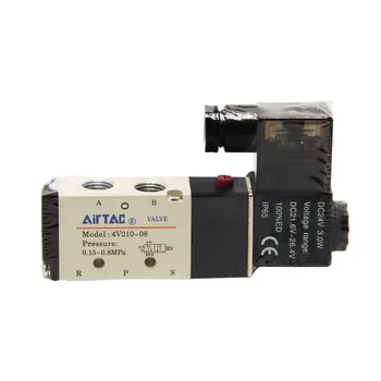 

5 Way 2 Position Airtac Electric Solenoid Valve 4V210-08 1/4" Port Size